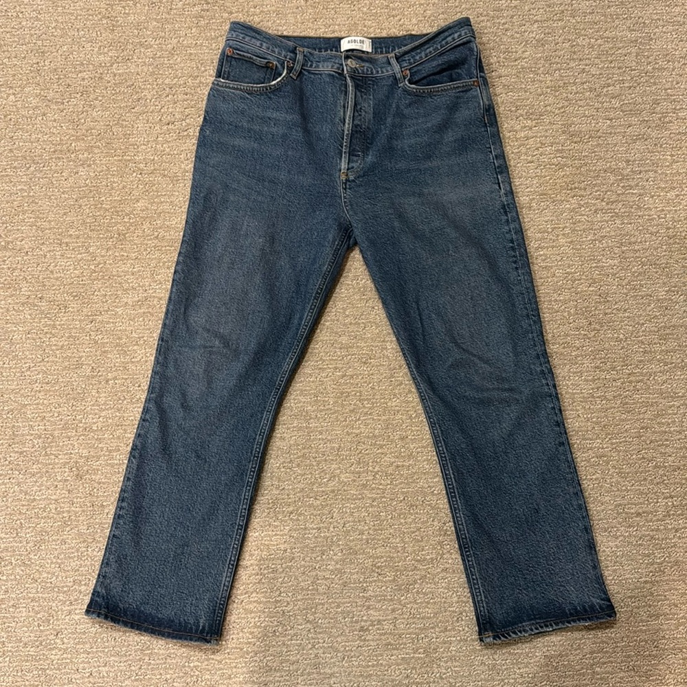 Agolde Riley High Rise Straight Crop Jeans